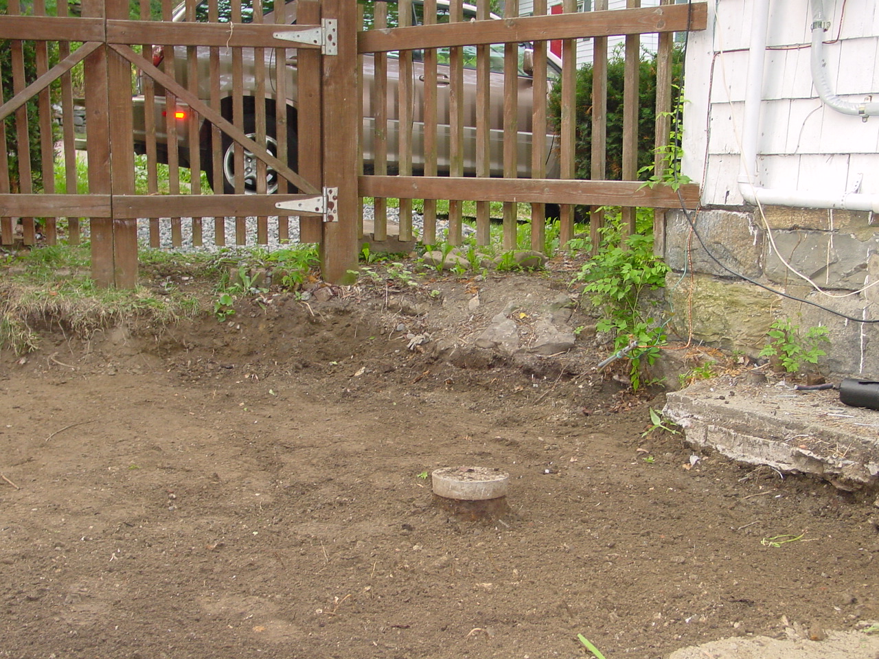 Well head and walkway to front drive