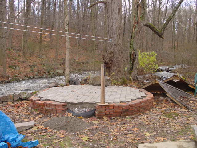 Base patio for aviary/wood shed