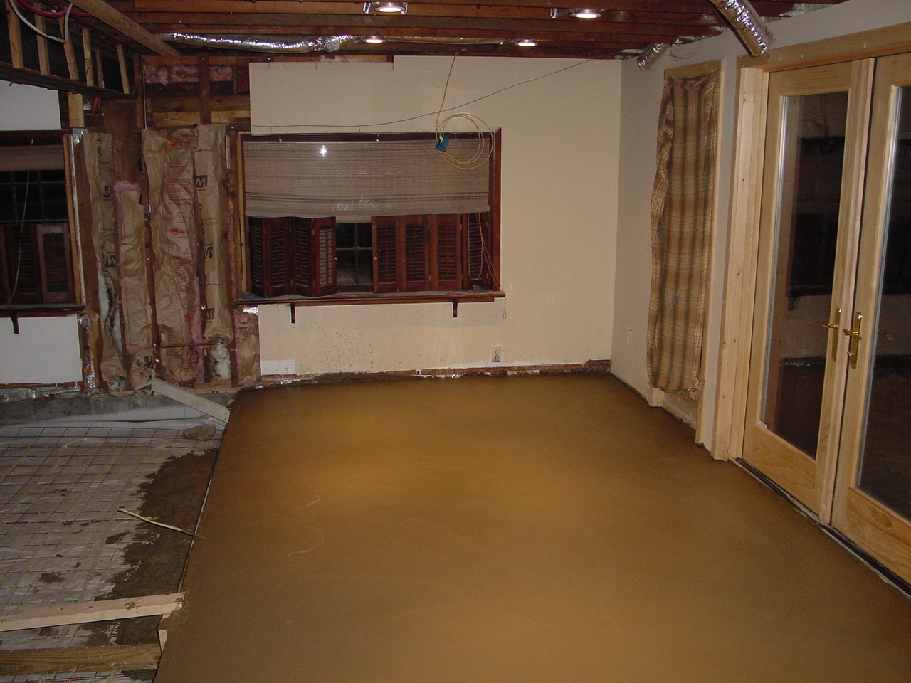 Dining room floor pour