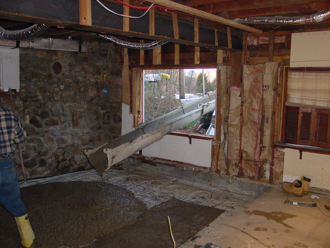 Pouring family room floor