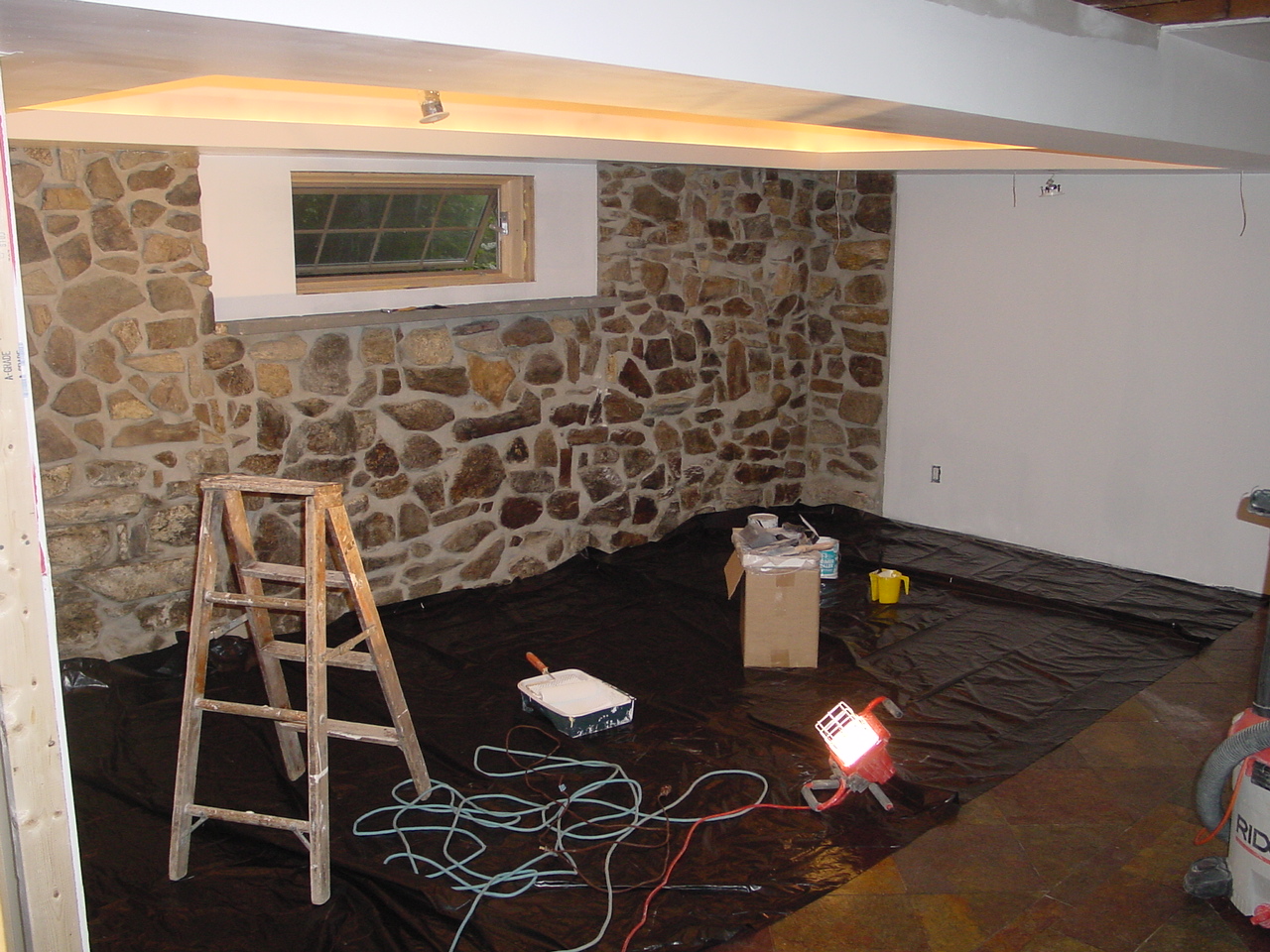 Work on family room cove and star ceiling