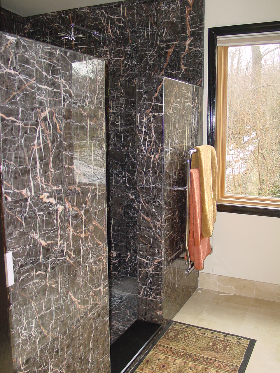 Master bath towel warmer in