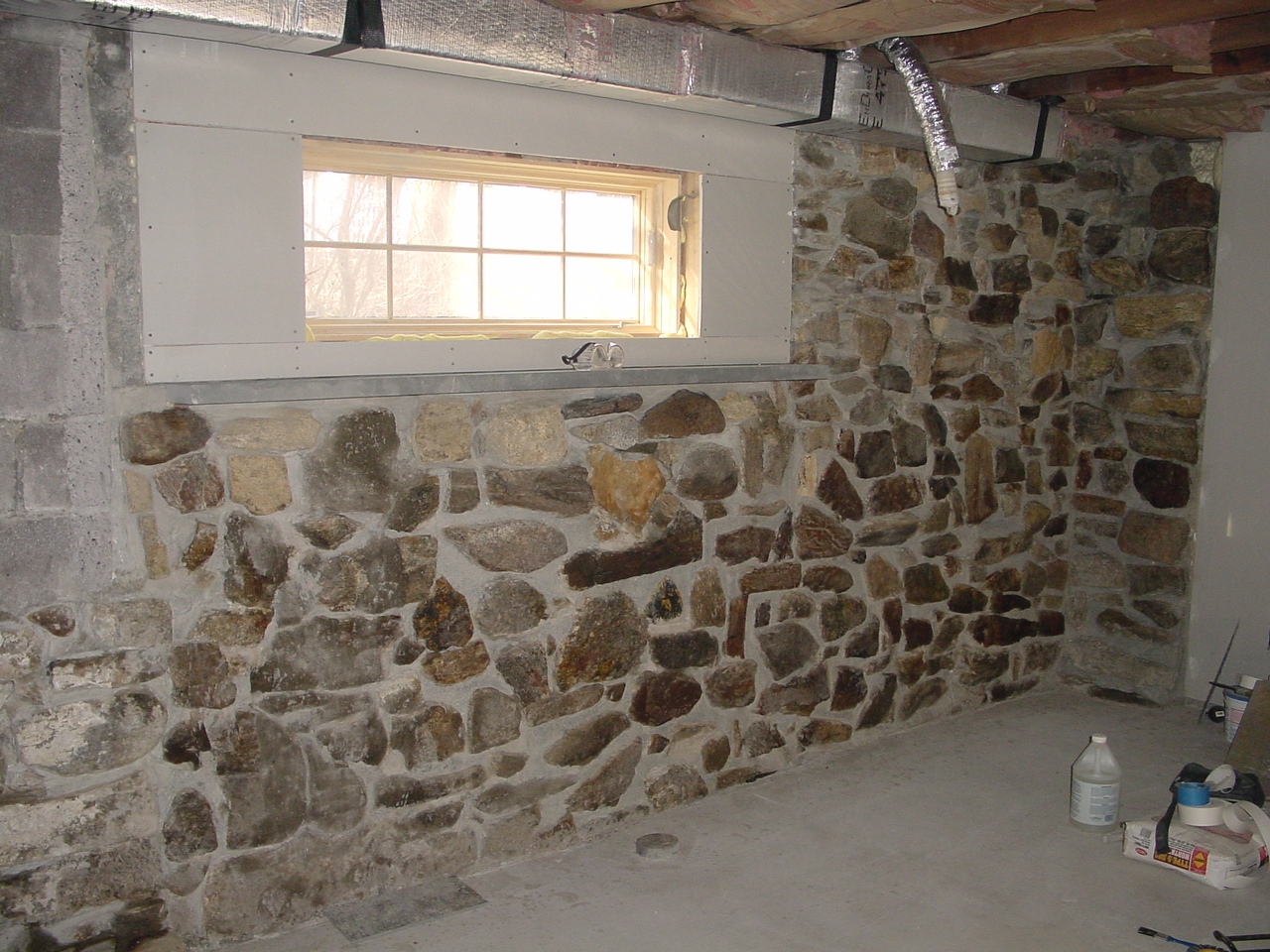 Family room stone work