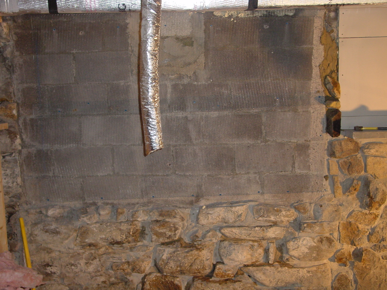 New stone work in family room